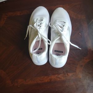 Thanks white shoes and striped shirt